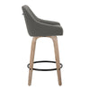 Hannah - 26" Fixed-Height Counter Stool With Swivel And Round Black Metal Footrest (Set of 2) - Whitewashed Wood