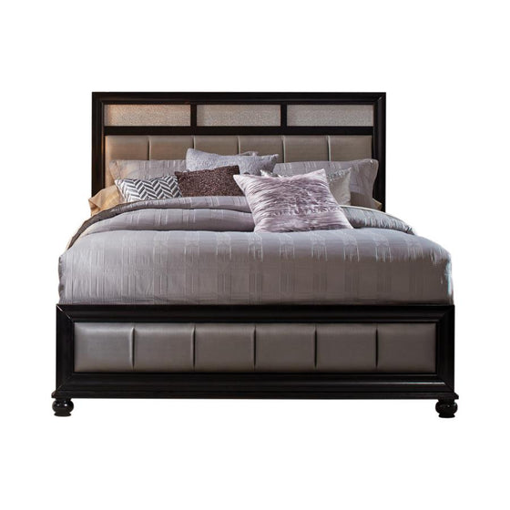 Barzini Upholstered Bed Black and Grey