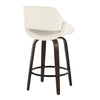 Fabrico - 26" Fixed-Height Counter Stool With Swivel And Round Black Metal Footrest (Set of 2) - Walnut Glazed Wood