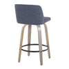 Toriano - 26" Fixed-Height Counter Stool (Set of 2) - Gray & Black Round Base