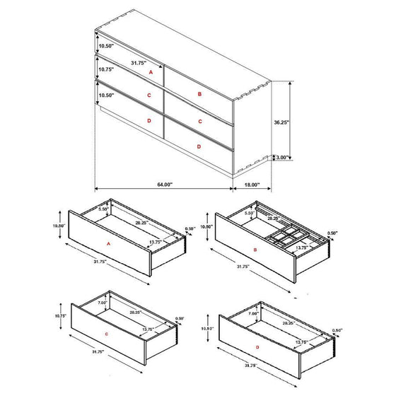 Winslow - 6-Drawer Dresser - Smokey Walnut