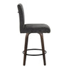 Hank - 26" Fixed-Height Counter Stool With Swivel And Round Black Metal Footrest (Set of 2) - Walnut Glazed Wood