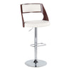 Cecina - Adjustable Barstool With Swivel And Rounded Rectangle Footrest (Set of 2) - Chrome Metal, Cherry Wood