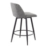 Toriano - 26" Fixed-Height Faux Leather Counter Stool (Set of 2) - Black Round Base