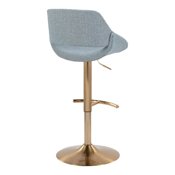 Fabrico - Adjustable Barstool With Swivel And Rounded T Footrest (Set of 2) - Gold Metal