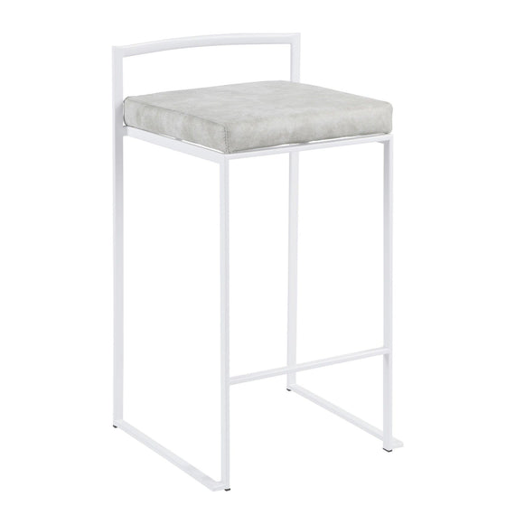 Fuji - Stackable Counter Stool - White Base (Set of 2)
