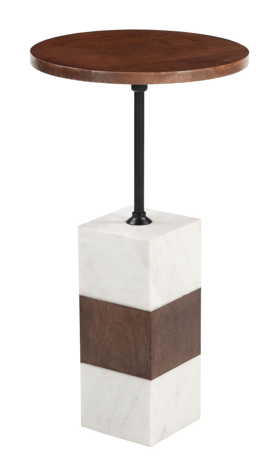 Stuk - Side Table - Brown & White