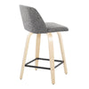 Toriano - 24" Fixed-Height Counter Stool (Set of 2) - Natural & Black Square Base