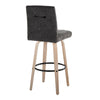 Hank - 30" Fixed-Height Barstool With Swivel And Round Black Metal Footrest (Set of 2) - Whitewashed Wood