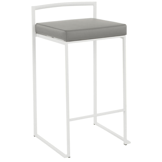 Fuji - Stackable Counter Stool - White Base (Set of 2)