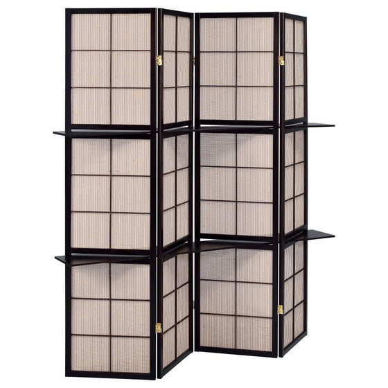 Iggy - 4 - Panel Room Divider Folding Shoji Screen - Cappuccino