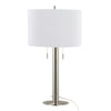 Master - 29" Metal Table Lamp - Polished Nickel And White Linen Shade from Grandview Gallery (Set of 2)
