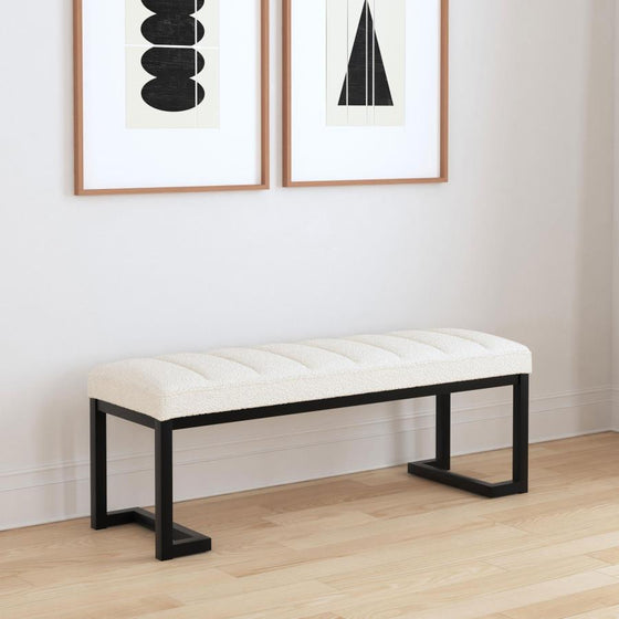 Mesa - Boucle Upholstered Tufted Accent Bench