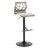 Folia - Adjustable Barstool - Light Gray Wood And Light Gray Fabric