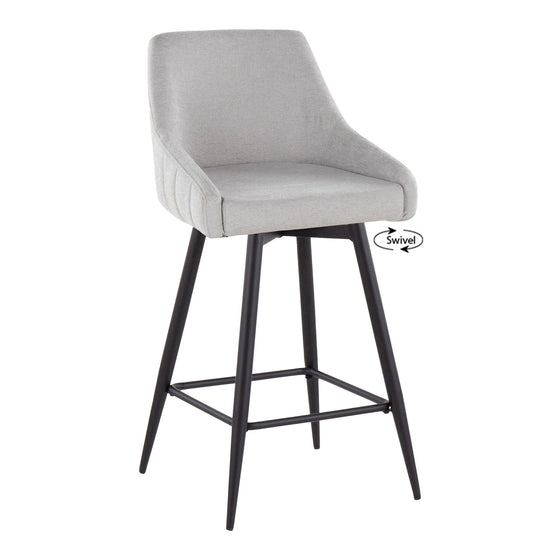 Hannah - 26" Fixed-Height Counter Stool With Swivel (Set of 2) - Black Metal