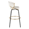 Jie - 30" Fixed-Height Barstool With Swivel - Gold And Black Legs (Set of 2)