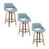 Fabrico - 26" Fixed-Height Counter Stool With Swivel And Round Black Metal Footrest (Set of 2) - Walnut Glazed Wood