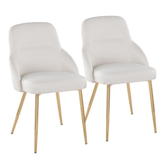 York - Upholstered Chair (Set of 2) - Gold Metal Legs
