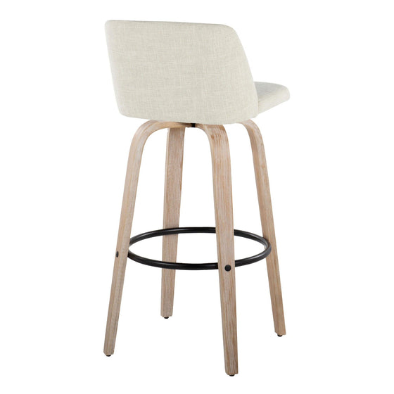Toriano - 30" Fixed-height Barstool (Set of 2) - Cream And Black