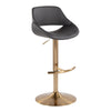 Fabrico - Adjustable Barstool With Swivel And Rounded T Footrest (Set of 2) - Gold Metal