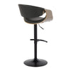 Symphony - Adjustable Barstool (Set of 2) - Black Base And Gray Backrest