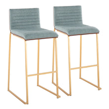  Mason Mara - 30" Fixed-Height Barstool (Set of 2) - Gold Legs