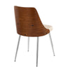 Anabelle - Dining / Accent Chair (Set of 2) - Chrome Metal, Walnut Wood