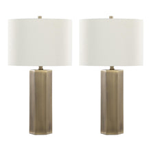  Huit - 26" Metal Table Lamp (Set of 2) - Antique Brass And White Linen