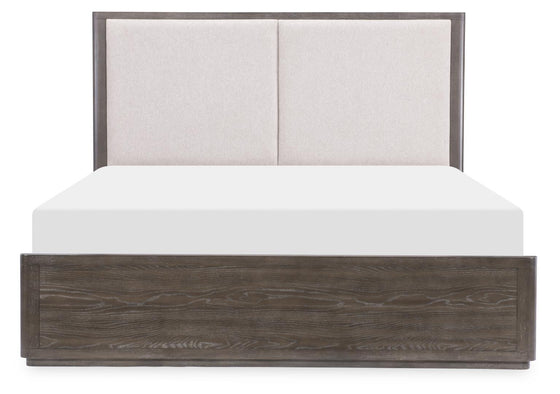 Horizons - Complete Upholstered Panel Bed - Deep Sable