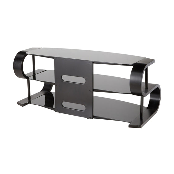 Metro - 120 TV Stand - Black Wood And Black Glass