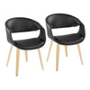 Curvo - Upholstered Chair (Set of 2) - Natural Wood Legs