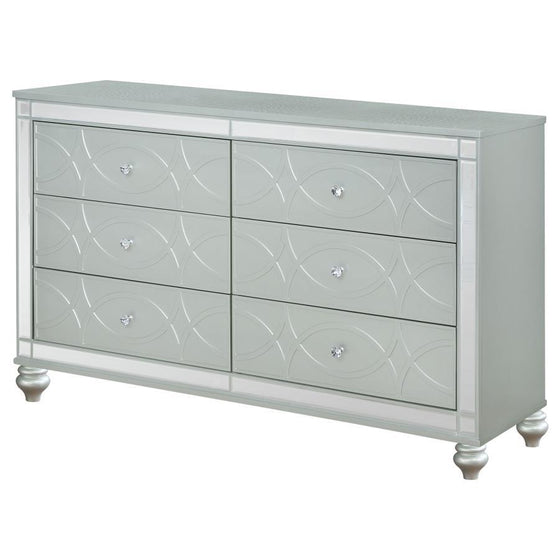 Gunnison - 6-Drawer Dresser - Silver Metallic