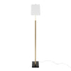 Folia - Floor Lamp - Gold Metal With White Linen Shade And Black Marble Base