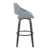 Fabrico - 30" Fixed-Height Barstool With Swivel And Round Black Metal Footrest (Set of 2) - Walnut Glazed Wood