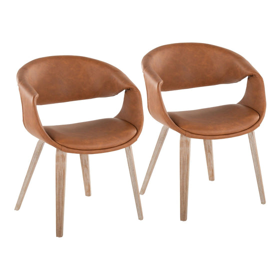 Curvo - Upholstered Chair (Set of 2) - Whitewashed Wood Legs