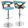 Gardenia - Adjustable Barstool - Chrome Base & Walnut Backrest