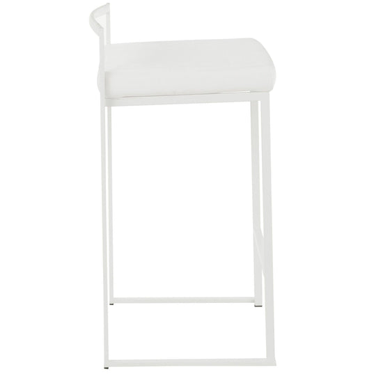 Fuji - Stackable Counter Stool - White Base (Set of 2)