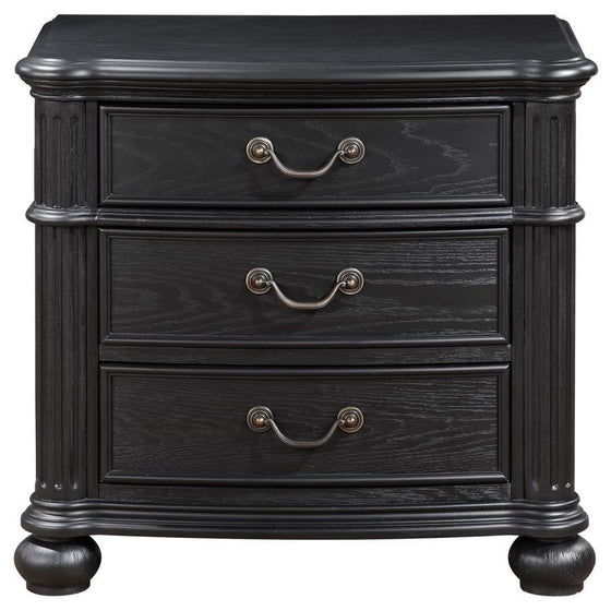 Celina - 3-Drawer Nightstand - Black
