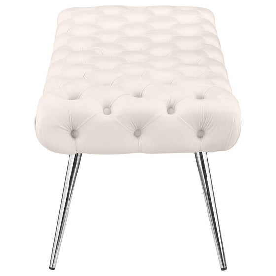 Ella - Upholstered Tufted Bench Metal Legs