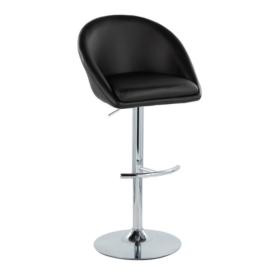 Matisse - Highback Adjustable Barstool With Rounded T Footrest (Set of 2) - Chrome Metal