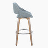 Fabrico - 30" Fixed-Height Barstool With Swivel And Round Chrome Metal Footrest (Set of 2) - Light Gray Wood