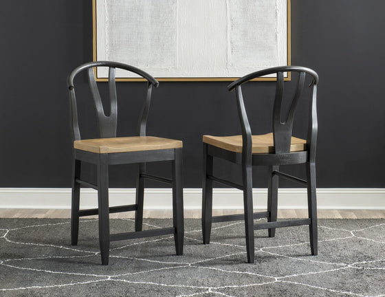 Franklin - Wishbone Back Counter Height Chair (Set of 2) - Harvest Oak