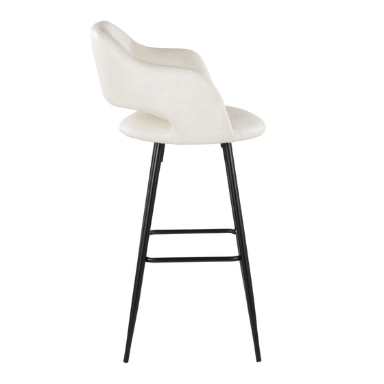 Margarite - 30" Fixed-Height Barstool - Black Metal (Set of 2)