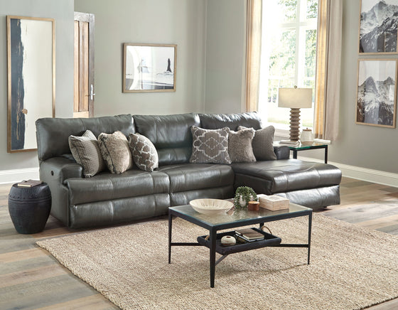 Como - Italian Leather Match Reclining Sectional