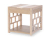 Biscayne - Square End Table With Travertine Insert - Beige