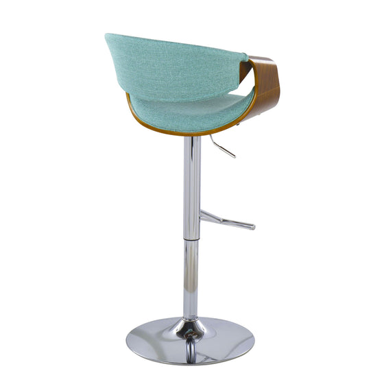 Curvini - Adjustable Barstool With Swivel - Walnut (Set of 2)