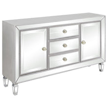  Leticia - 3-Drawer Mirrored Storage Accent Cabinet - Silver