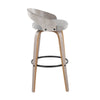 Grotto - 30" Fixed-Height Barstool With Swivel And Round Black Metal Footrest (Set of 2) - Light Gray Wood