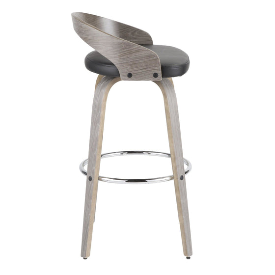 Grotto - 30" Fixed-height Barstool (Set of 2) - Dark Gray And Gray