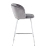 Fran - Counter Stool - Chrome Metal And Gray Velvet (Set of 2)